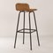 Bar Stool with Rattan Seat and Black Frame attributed to Rohé Noordwolde, 1970s 7