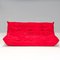 Rotes Togo Alcantara Sofa von Michel Ducaroy, 2010er, 3er Set 4