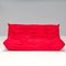 Togo Red Alcantara Sectional Sofa by Michel Ducaroy, 2010s, Set of 3 4