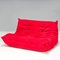 Togo Red Alcantara Sectional Sofa by Michel Ducaroy, 2010s, Set of 3, Image 14