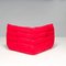 Rotes Togo Alcantara Sofa von Michel Ducaroy, 2010er, 3er Set 8