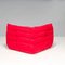 Togo Red Alcantara Sectional Sofa by Michel Ducaroy, 2010s, Set of 3 8