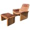DS 50 Buffalo Neck Leather Lounge Chair and Footstool from De Sede, 1970s, Set of 2 1