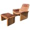 Fauteuil et Repose-pieds DS 50 en Cuir à Col de Buffle de De Sede, 1970s, Set de 2 1