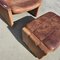 DS 50 Buffalo Neck Leather Lounge Chair and Footstool from De Sede, 1970s, Set of 2 8