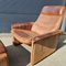DS 50 Buffalo Neck Leather Lounge Chair and Footstool from De Sede, 1970s, Set of 2 6