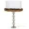 Silvered Metal and Crystal Boulle Table Lamp by Jacques Adnet, Image 1