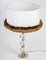 Lámpara de mesa Boulle de metal plateado y cristal de Jacques Adnet, Imagen 2