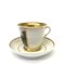 Tazze da tè vintage dorate con piattino, set di 2, Immagine 1