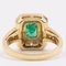 Vintage 18k Yellow Gold Ring with Emerald and Diamonds, 1980s 6