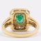 Vintage 18k Yellow Gold Ring with Emerald and Diamonds, 1980s, Image 6