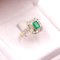 Vintage 18k Yellow Gold Ring with Emerald and Diamonds, 1980s 3