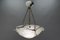 Lámpara colgante Art Déco de alabastro veteado en negro y latón, años 20, Imagen 10