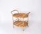 Mid-Century Italian Oval Bamboo and Rattan Serving Bar Cart Trolley, 1960s, Image 10