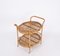 Mid-Century Italian Oval Bamboo and Rattan Serving Bar Cart Trolley, 1960s, Image 6