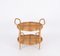 Mid-Century Italian Oval Bamboo and Rattan Serving Bar Cart Trolley, 1960s, Image 8