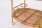 Mid-Century Italian Oval Bamboo and Rattan Serving Bar Cart Trolley, 1960s, Image 5