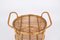 Mid-Century Italian Oval Bamboo and Rattan Serving Bar Cart Trolley, 1960s 3