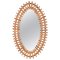 Mid-Century French Riviera Oval Mirror in Rattan, Wicker and Bamboo, Italy, 1960s 1