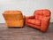 Vintage Italian Leather Armchairs, 1970s, Set of 2 3