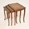 French Nesting Tables with Leather Top, 1920s, Set of 3, Image 4