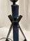 Dark Blue Leather-Covered Lamp by Jacques Adnet, 1950, Image 6