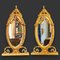 Espejos de madera dorada tallada, 1900. Juego de 2, Imagen 1