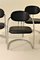 Dining Chairs in Chrome and Black Leather, 1970s, Set of 4 3