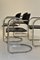 Dining Chairs in Chrome and Black Leather, 1970s, Set of 4 5