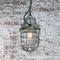 Lampe à Suspension Industrielle Vintage en Fonte Grise en Verre Clair par Industria Rotterdam 4