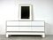 White Lacquered Credenza attributed to Alain Delon with Mirror, 1970s, Image 1