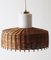 Mid-Century Doria Pendant Lamp in Opal Glass with Braided Rattan, 1960s 13