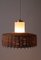 Mid-Century Doria Pendant Lamp in Opal Glass with Braided Rattan, 1960s 14