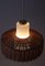Lampe à Suspension Doria Mid-Century en Verre Opalin avec Rotin Tressé, 1960s 16