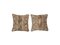 Turkish Oushak Rug Cushion Tan Cover, Set of 2 1