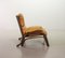 Sofá Love Seat brutalista de madera curvada y bambú con tapicería de cuero caramelo, años 60. Juego de 2, Imagen 12