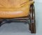 Sofá Love Seat brutalista de madera curvada y bambú con tapicería de cuero caramelo, años 60. Juego de 2, Imagen 14