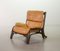 Brutalist Bentwood and Bamboo Love Seat Sofa and Lounge Chair with Caramel Leather Upholstery, 1960s, Set of 2, Image 13