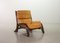 Sofá Love Seat brutalista de madera curvada y bambú con tapicería de cuero caramelo, años 60. Juego de 2, Imagen 10