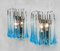 Wall Light in Blue Murano Glass and Chrome by Paolo Venini, 1970s, Set of 2 6