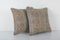 Vintage Anatolian Tan and Sand Rug Cushions, Set of 2 3