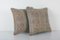 Vintage Anatolian Tan and Sand Rug Cushions, Set of 2, Image 3