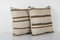 Turkish Handmade Wool Hemp Decorative Kilim Cushions, Set of 2 3