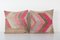 Pink Geometric Kilim Cushion Covers in Boho Anatolian Cushion Cover, Set of 2 1