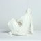 Vintage White Porcelain Statue of Reading Lady from Jihokera, 1960s 5