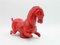 Red Ceramic Roman Horse on Plinth by Aldo Londi for Bitossi Raymor 7
