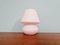 Lámpara Mushroom vintage de vidrio satinado rosa, años 80, Imagen 1