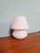 Lampada a fungo vintage in vetro satinato rosa, anni '80, Immagine 3