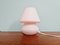 Vintage Mushroom Lampe aus rosa Satinglas, 1980er 7