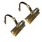 Mid-Century Gilt Metal Wall Lights by Fase for Fase, Set of 2, Image 1
